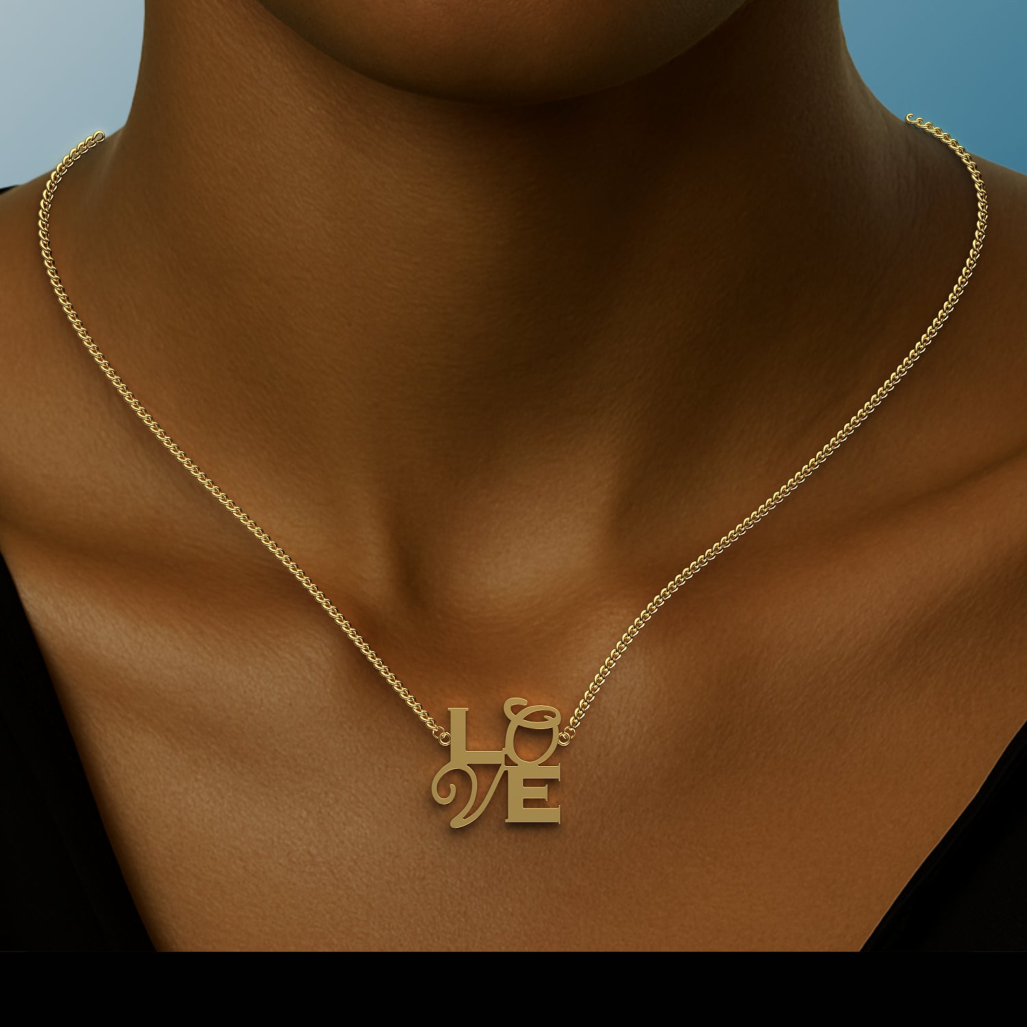Pop of LOVE Pendant in Yellow Gold image 1