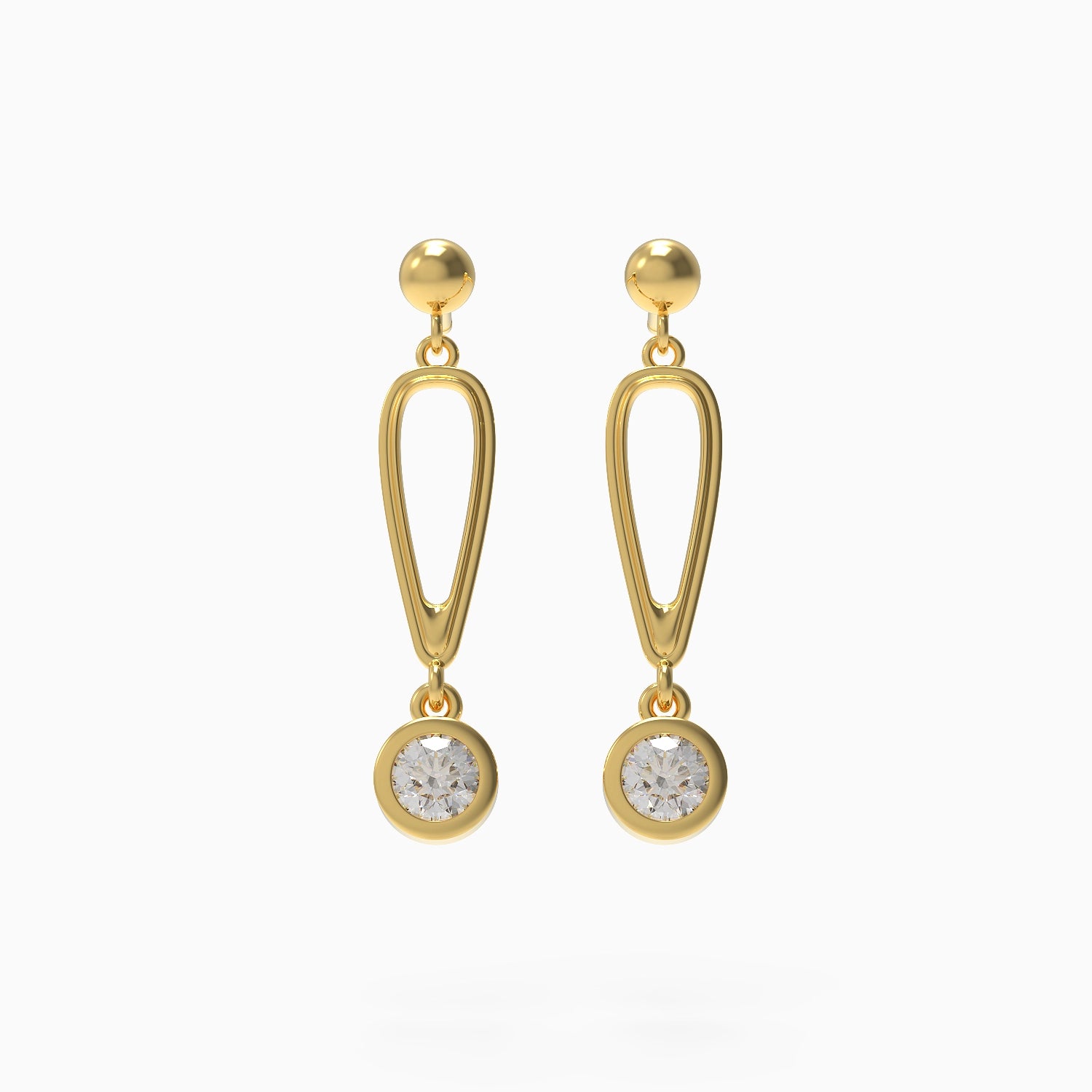 Ladinardò™ Hardware Link Earrings in Yellow Gold, Diamond image 0