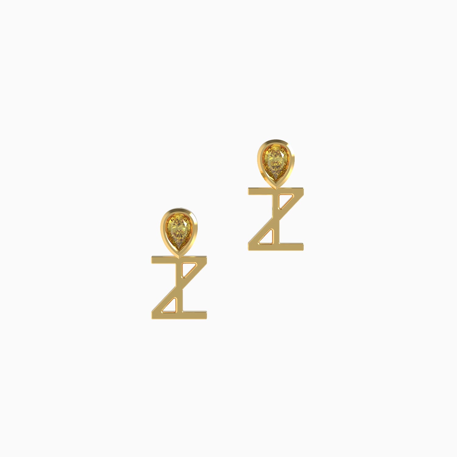 Ladinardò™ ANKH motif Earring in Yellow Gold and Yellow Diamond image 0