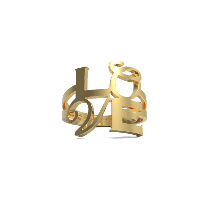 Pop of LOVE Ring in Yellow Gold image 4
