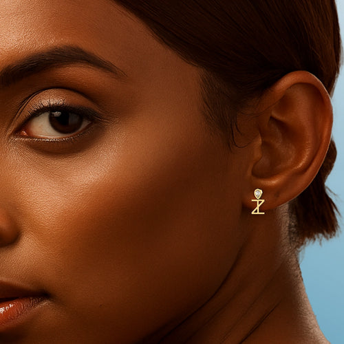 ANKH motif Earring in Yellow Gold and Diamond image 1