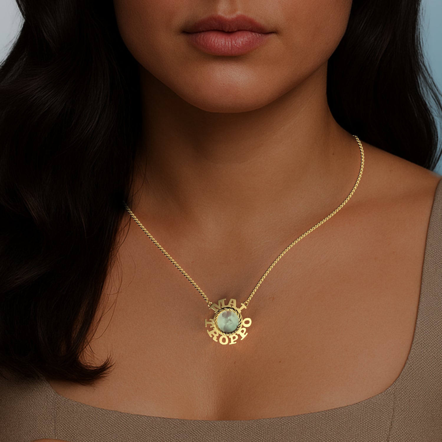 Mai Troppo "Never Too Much" Pendant in Yellow Gold and Pearl image 1