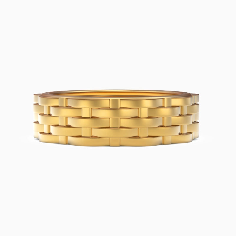 Handloom Band in Yellow Gold image 2