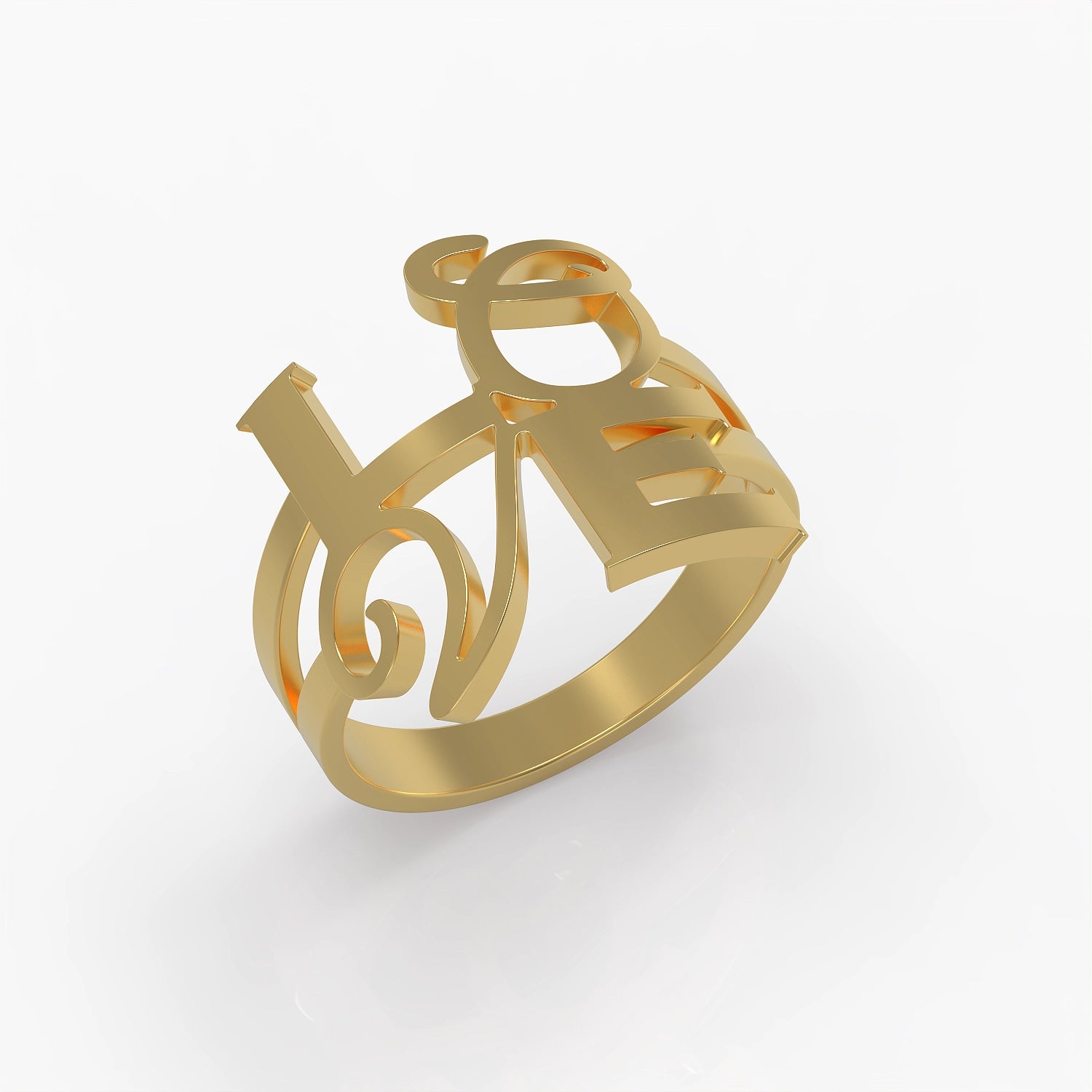 Pop of LOVE Ring in Yellow Gold image 0