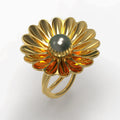Versailles Ring in Yellow Gold and Black Tahitian Pearl image 0