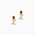 Ladinardò™ ANKH motif Earring in Yellow Gold and Garnet image 0