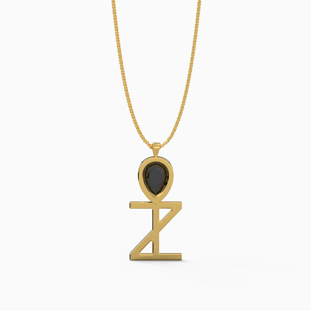 Ladinardò™ Ankh Motif Pendant in Yellow Gold and Black Diamond image 0