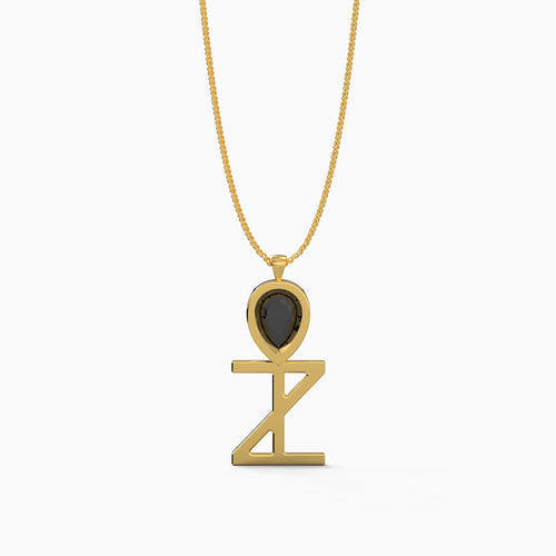 Ladinardò™ Ankh Motif Pendant in Yellow Gold and Black Diamond image 0