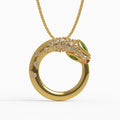 Serpent Pendant in Yellow Gold, Diamond, Ruby, Emerald image 0