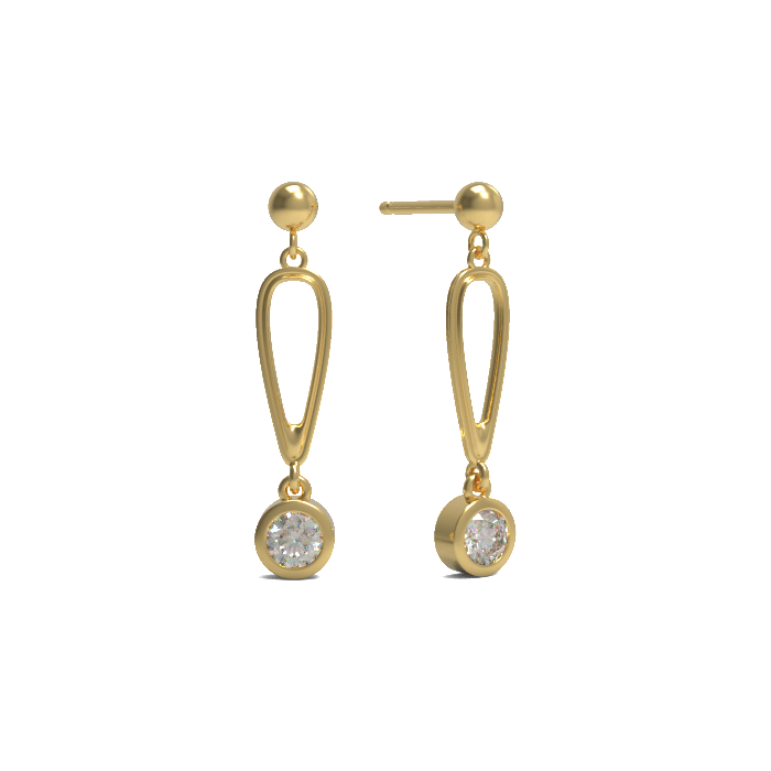 Ladinardò™ Hardware Link Earrings in Yellow Gold, Diamond image 2