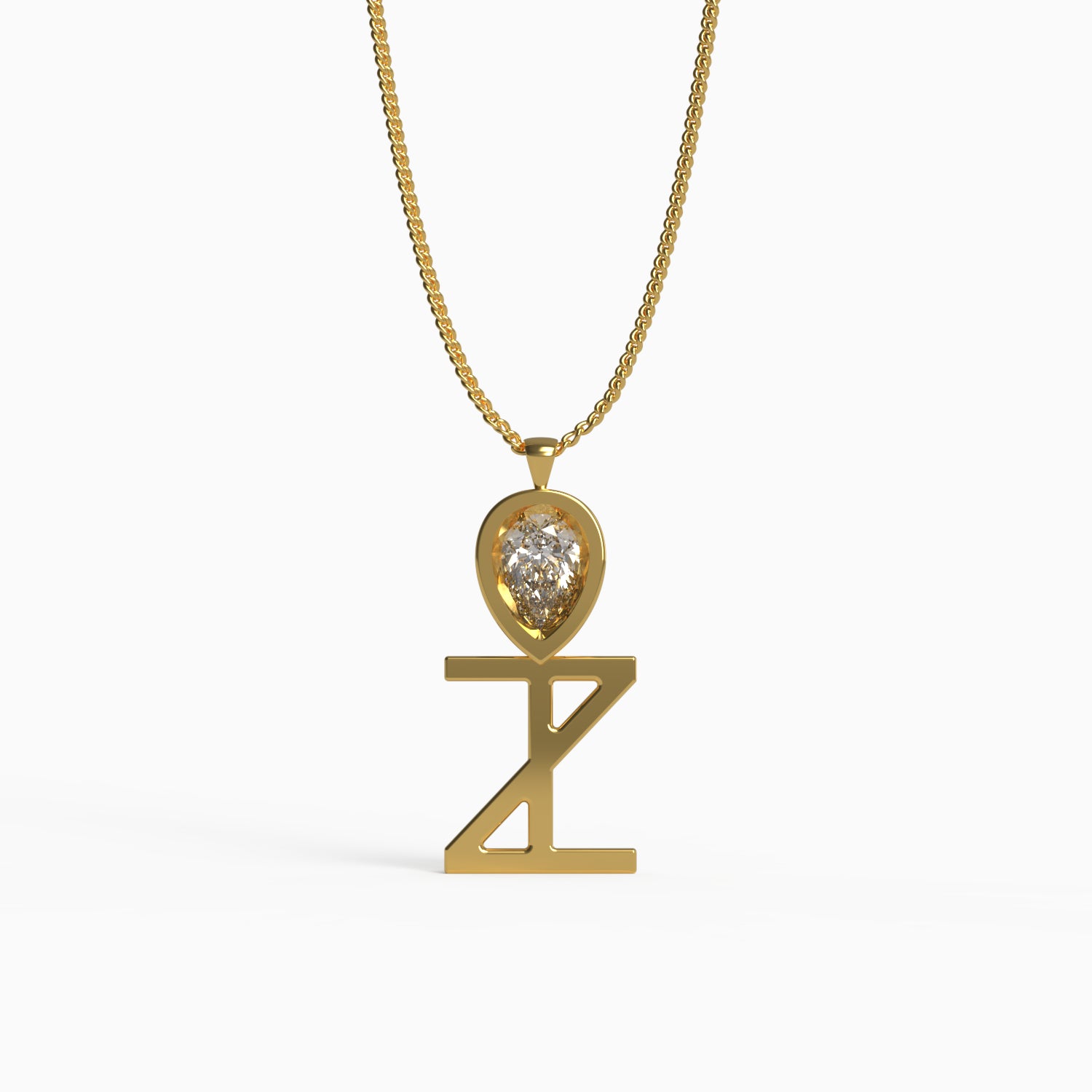 Ankh Motif Pendant in Yellow Gold and Diamond image 0