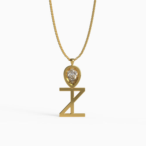 Ankh Motif Pendant in Yellow Gold and Diamond image 0