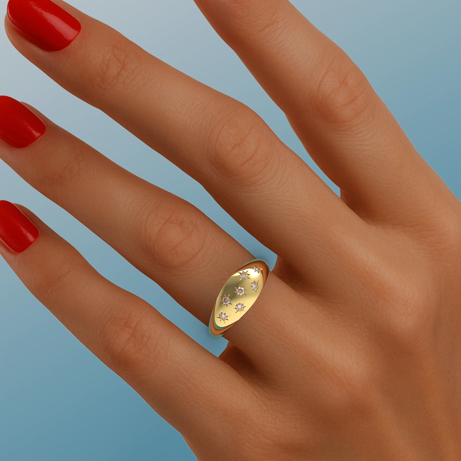 Éclat Noir Ring in Yellow Gold and Diamonds image 1