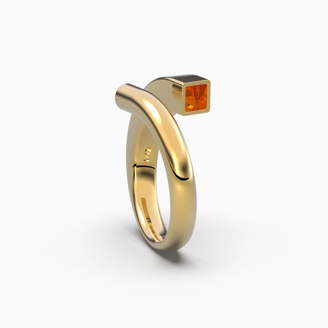 Round Peg in Square Hole Ring in Yellow Gold image 4