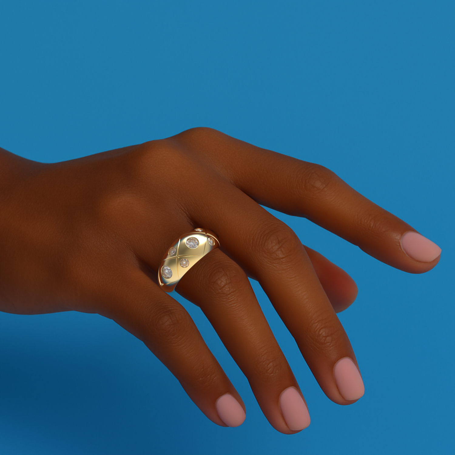 Éclat Tissé Ring in Yellow Gold, Diamonds image 1