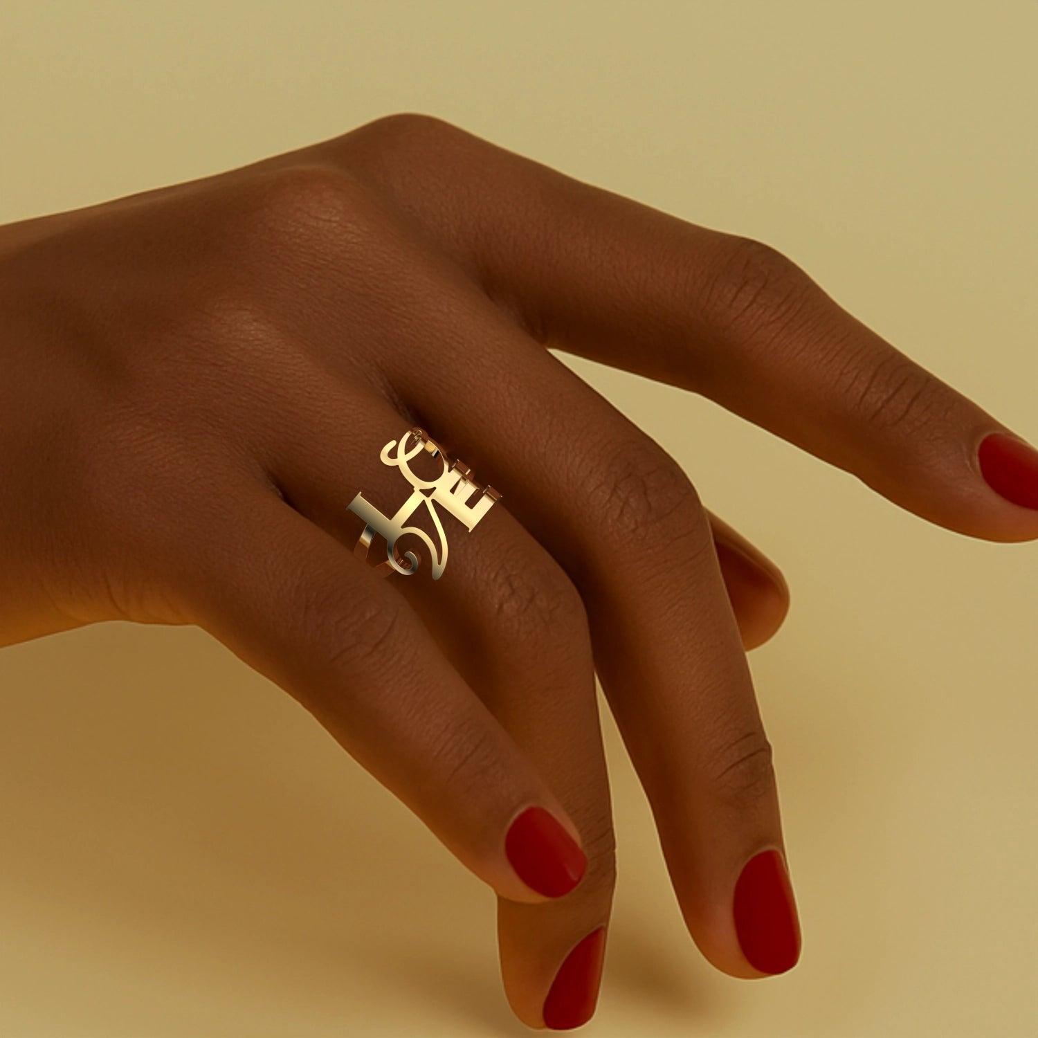 Pop of LOVE Ring in Yellow Gold image 1