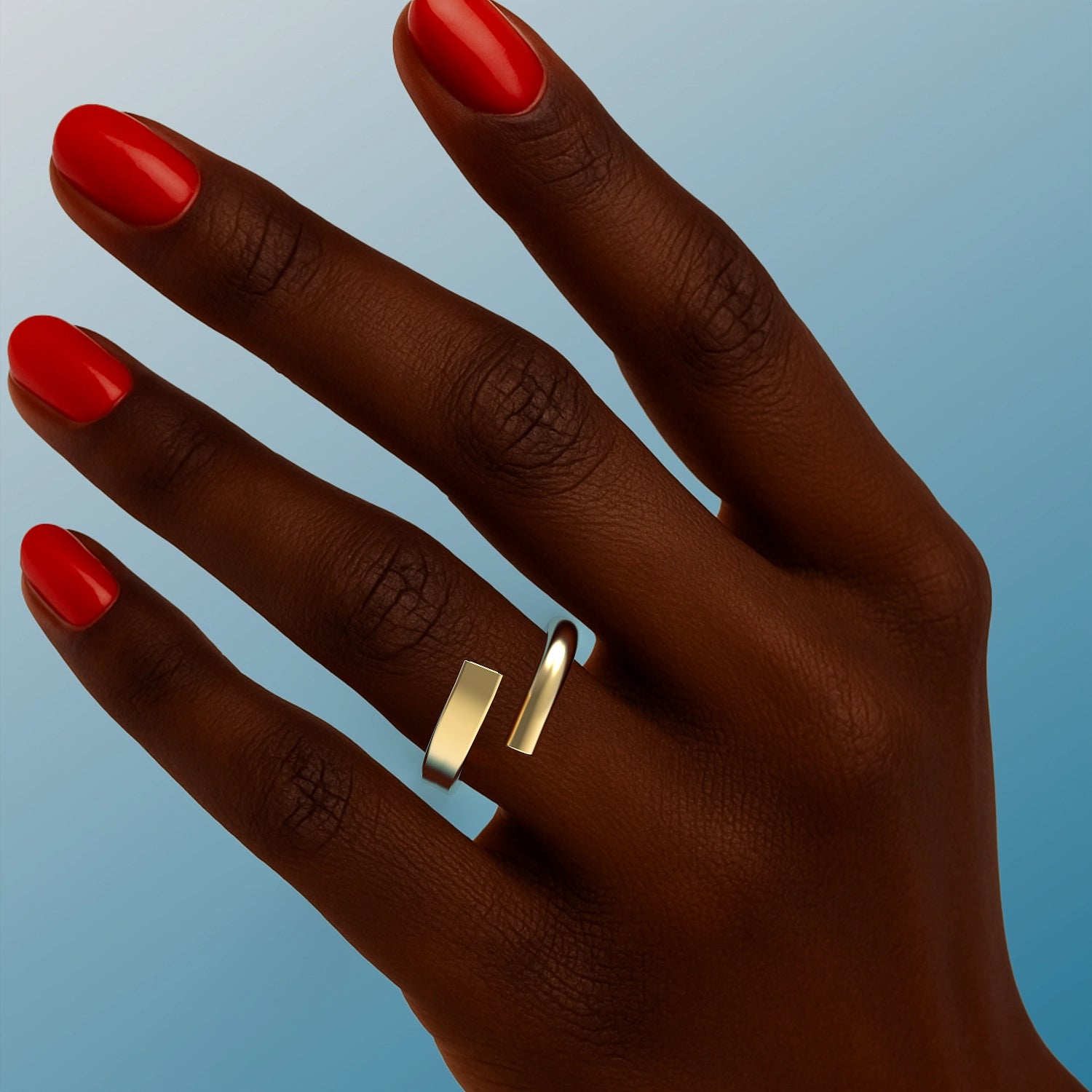 Round Peg in Square Hole Ring in Yellow Gold image 1