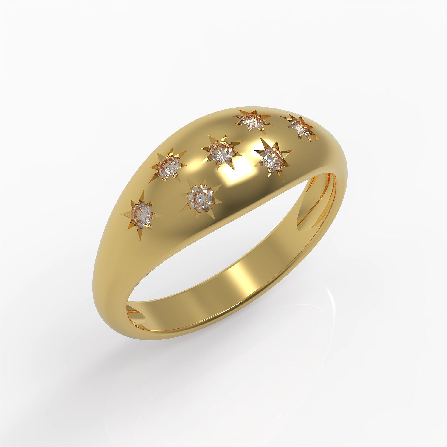 Éclat Noir Ring in Yellow Gold and Diamonds image 0