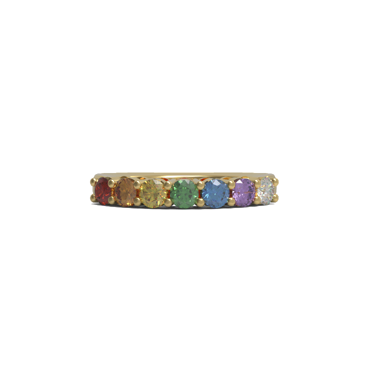 Ladinardò Eternal Band in Yellow Gold and Multi-Color Sapphires image 4