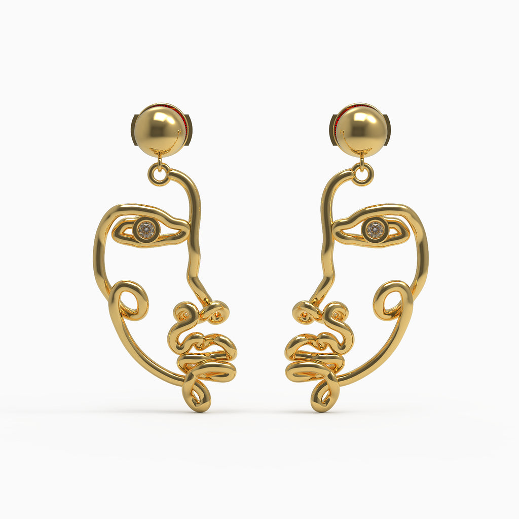 Ladinardò™ Self-Portrait Earrings in Yellow Gold and Diamond image 0